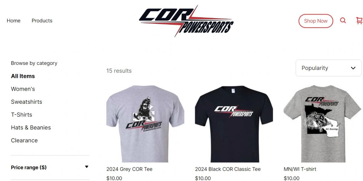 Cor PowerSports Clothing Store